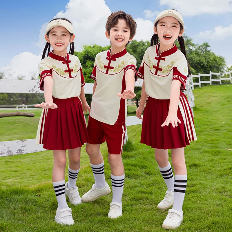 Back-to-school season Chinese style primary school uniform sets, kindergarten uniforms, sports meet class uniforms, choir performance costumes wholesale