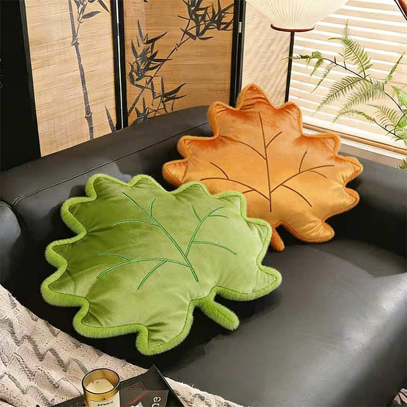 INS Nordic Style Amazon Hot Selling Leaf 3D Throw Pillow Home Car Bedroom Kids Bed Decoration Chinese Trend Back Cushion