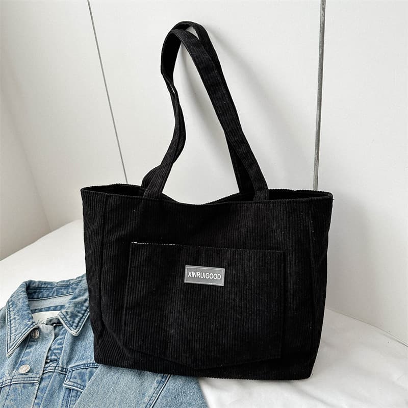 Large Capacity Tote Bag Women 2024 New Fashion Corduroy Shoulder Bag Ins Forest Style Underarm Bag Handbag