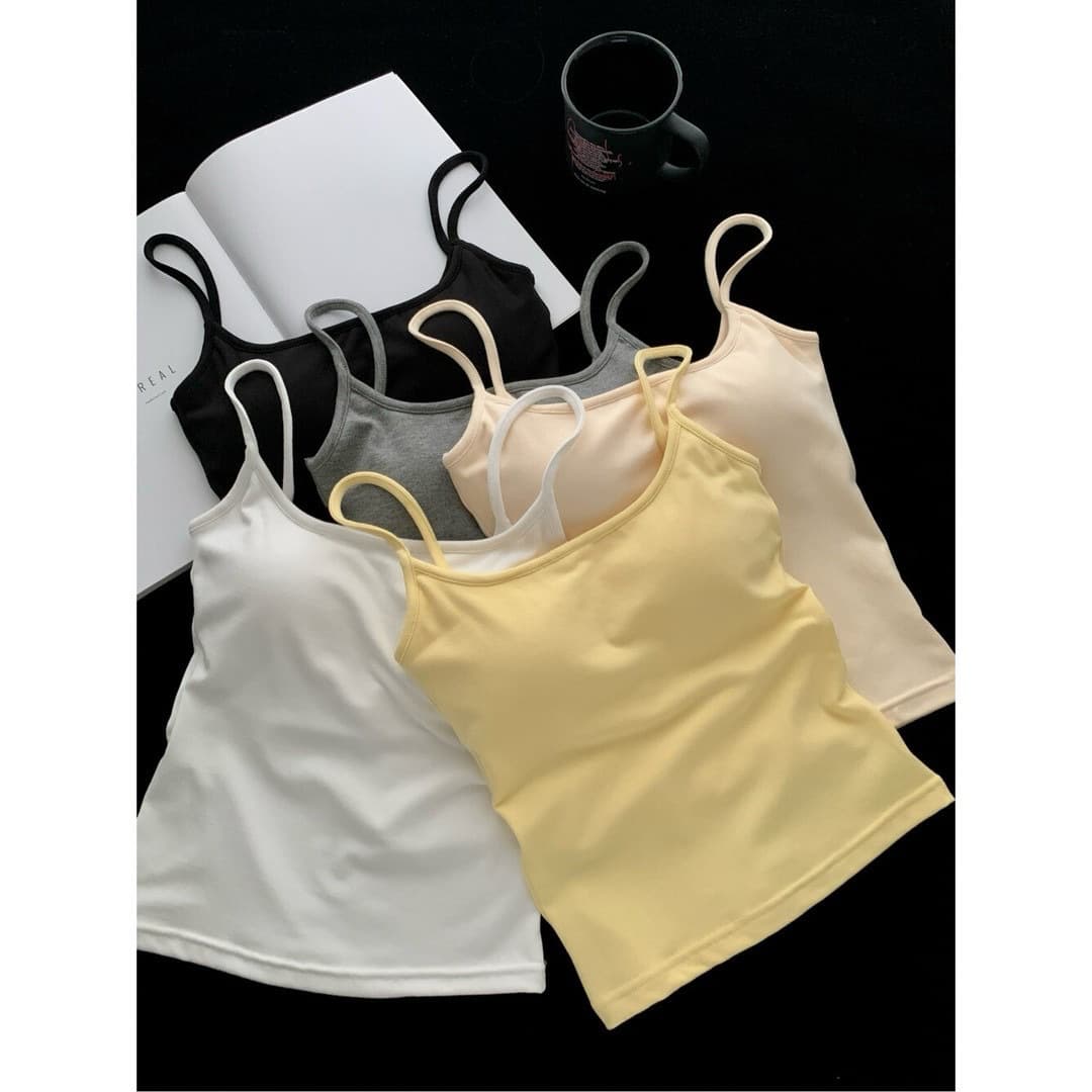 Stunning Camisole White Vest for Women Summer Outerwear Backless with Padded Bust Slim Fit Solid Color Inner Layering Sleeveless Top