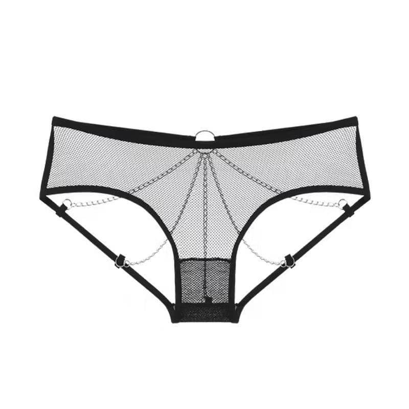 Cross-border foreign trade sexy underwear sexy temptation metal chain crotch free briefs hot thong in bed