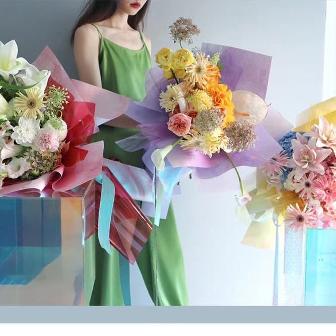 New Dreamy Art Paper Flat Sheet Crease-Free Waterproof Fresh Flower Rose Specialty Paper Florist Bouquet Packaging Material