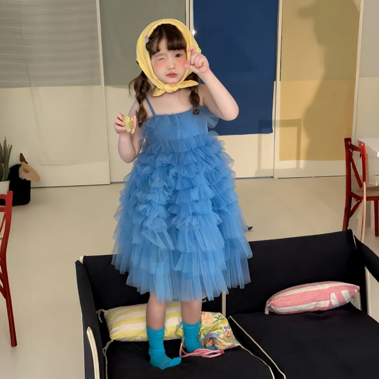 Girls Princess Dress Mesh Tutu Dress Baby Summer Long Dress Spaghetti Strap Birthday Party Dress