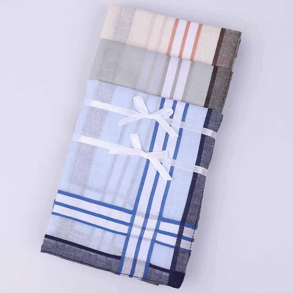 New Export Men's Elderly Multi-Style Plaid Cotton Handkerchief Pocket Square Suit Pocket Square
