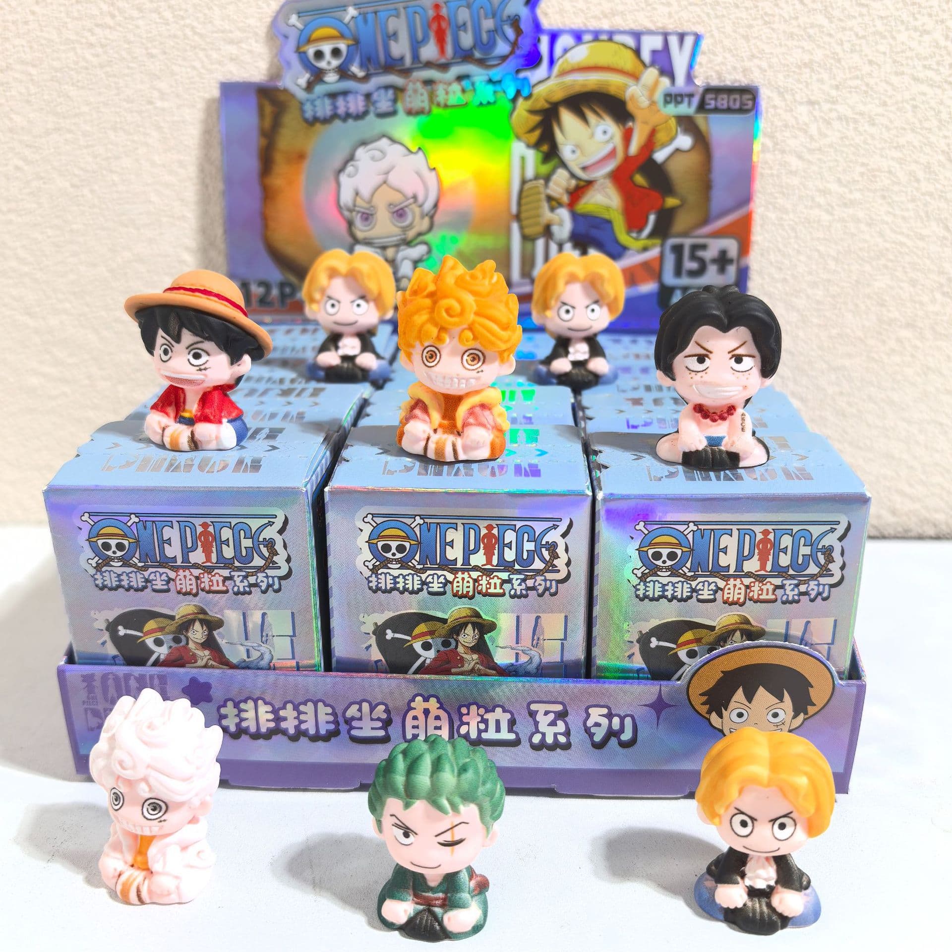 New Anime One Piece Figure Blind Box Creative Mini Sitting Figures Trendy Toy Cute Collectible Decor Cross-Border Wholesale