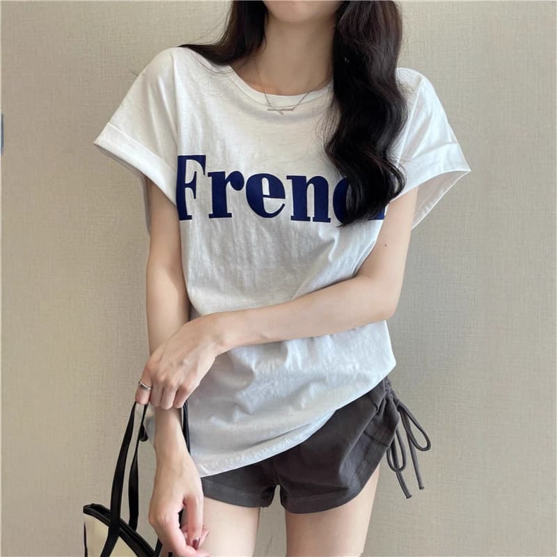 Ins Pure Desire New Summer Trendy Drop Shoulder Short Sleeve T-Shirt Loose Women's Top Slim Fit Base Tee Cross-Border