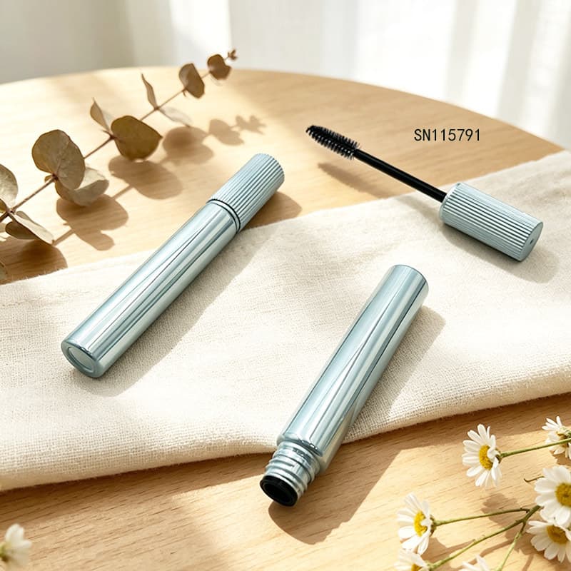 Round Vertical Stripe Mascara Tube ABS Plastic Mascara Bottle Eyebrow Dye Tube Empty Tube Mascara Tube