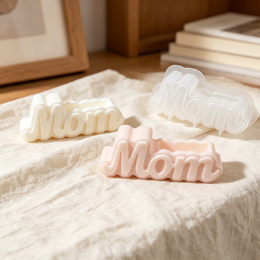 Cross-border Mom English Candle Resin Silicone Mold, Epoxy DIY Mother's Day Mom Gypsum Ornament Aroma Craft Mold