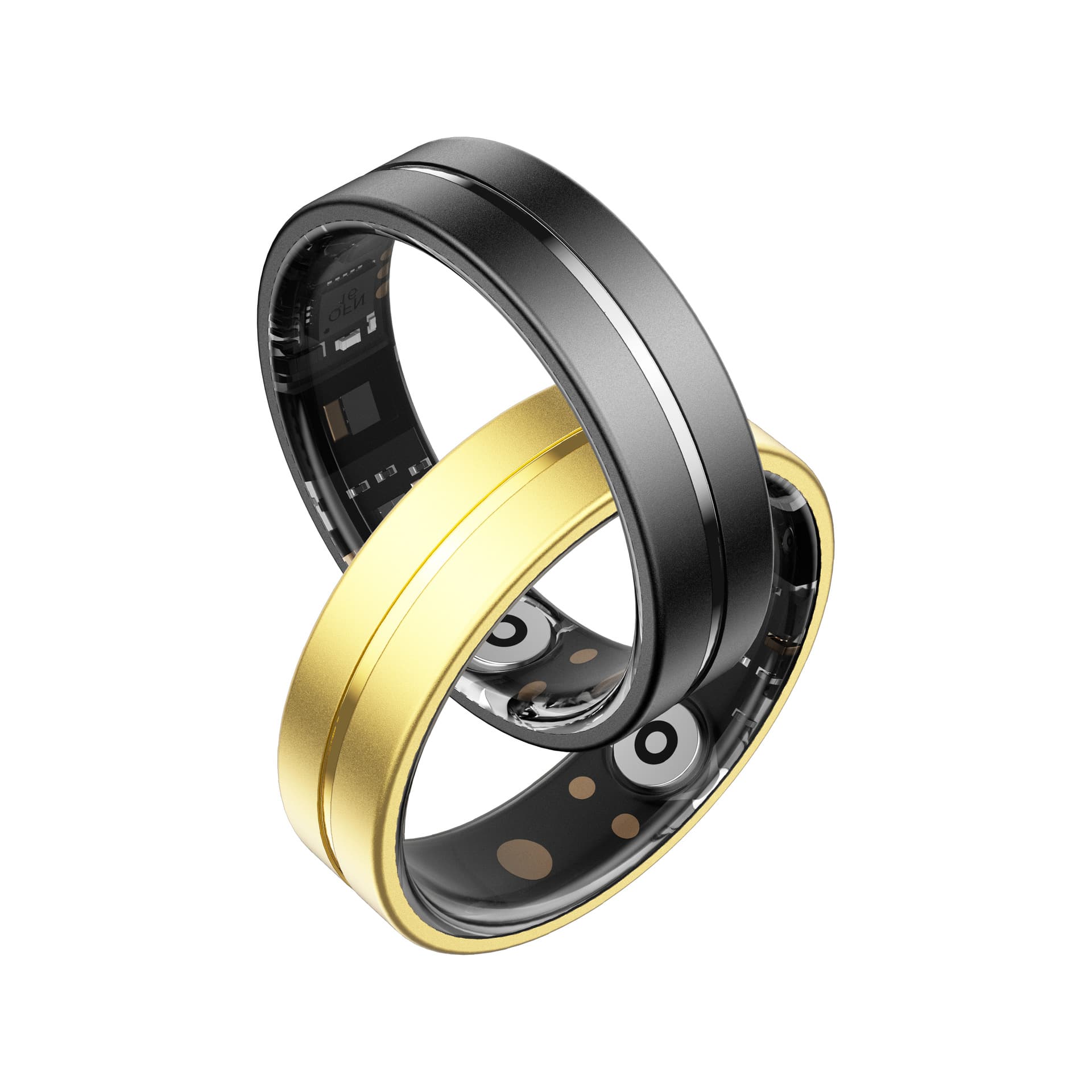 Smart ring with heart rate, blood oxygen, and sleep monitoring; IP68 waterproof; multifunctional for health and photography.