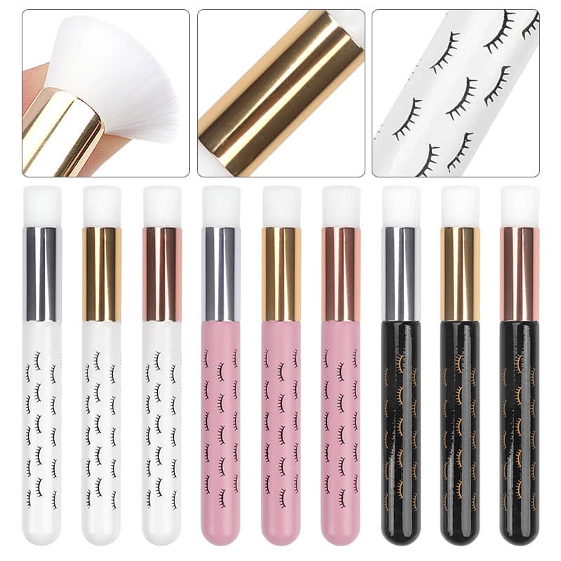High Quality Wooden Handle Nose Brush Cleaning Mousse Brush Eyelash Cleaning Nose Brush Cleansing Brush Tool Flat Head Makeup Brush