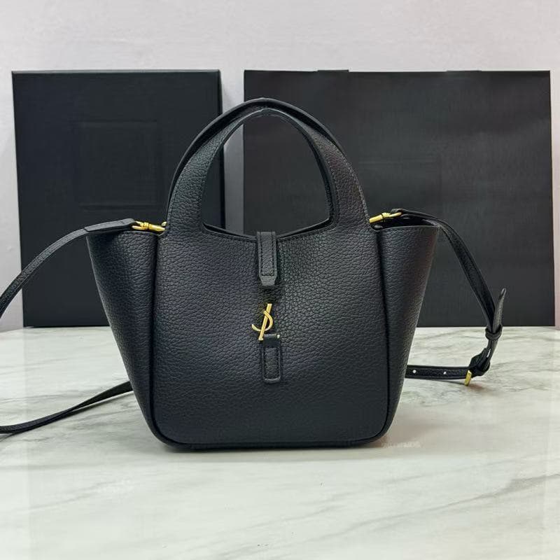 New YSL bag women's mini tote basket bag cowhide shoulder handbag crossbody bag