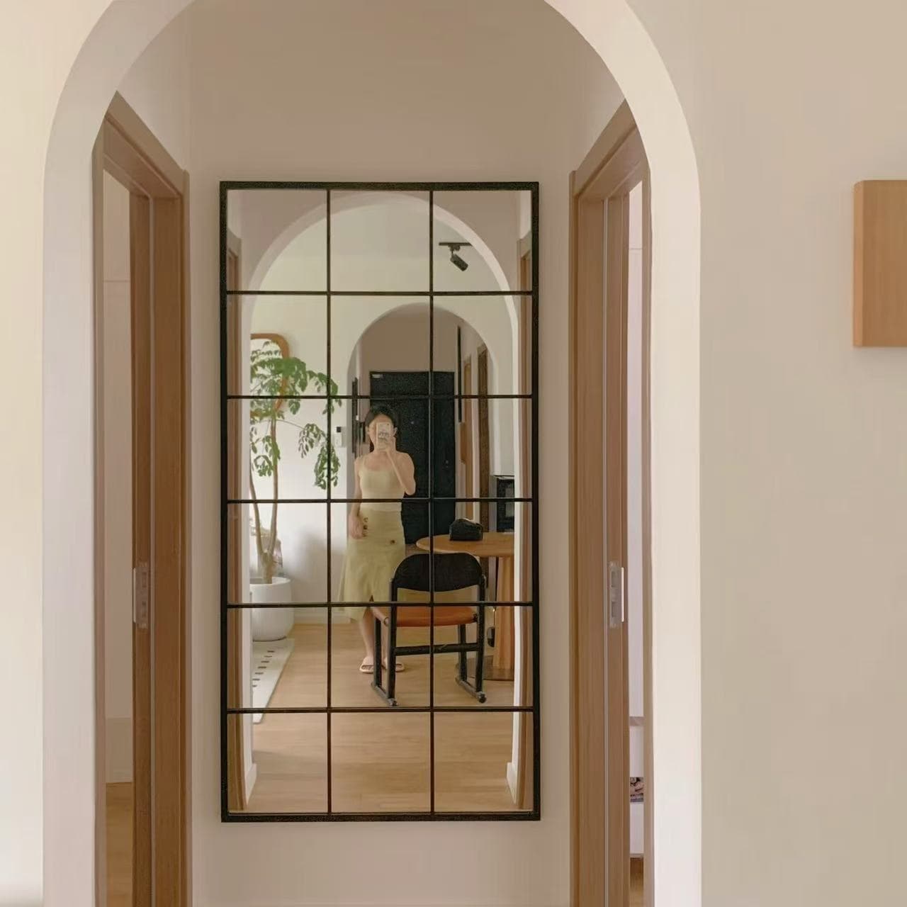 Soft Mirror French Grid DIY Acrylic Mirror High-Definition Self-Adhesive Wall Mirror Non-Deforming No Drilling