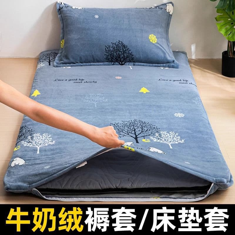 Mattress Cover Winter Milk Fleece Pad Cover for Student Dorm Single Bed 90x200, Mattress Cover 190, Duvet Cover