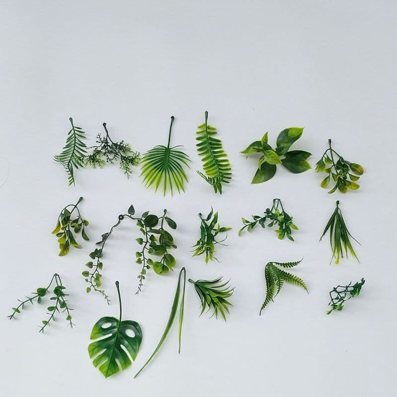 Fake flower plastic leaf decoration model wedding head grass hairpin single aquatic plant fish tank grass restaurant dish decoration