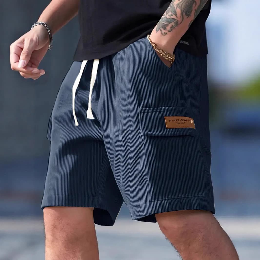 American Style Men's Casual Shorts Summer Stripe Loose Fit Five-Quarter Length Versatile Trendy Brand Knee-Length Shorts