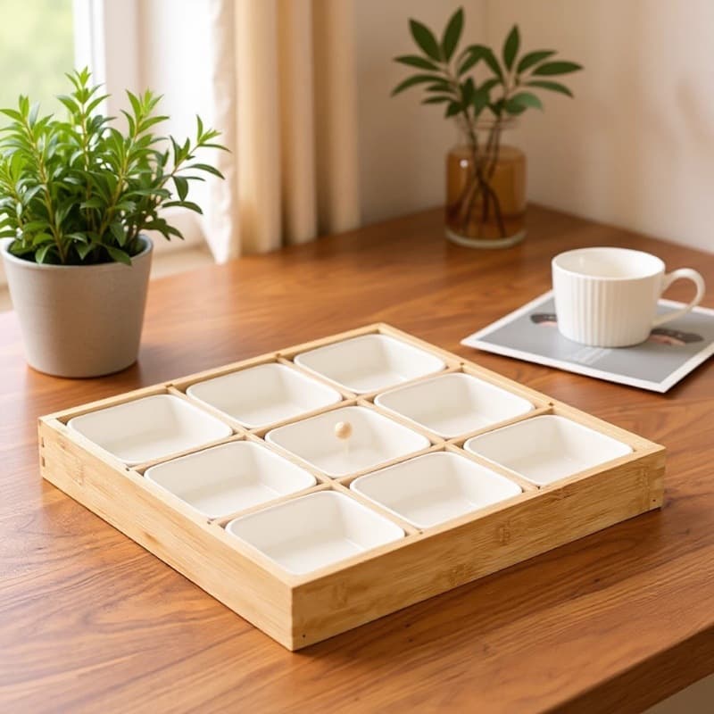 Nine-grid Tray Tableware Hot Pot Side Dish Plate, Stove Snack Dried Fruit Box, Snack Tray, Bar Snack Plate