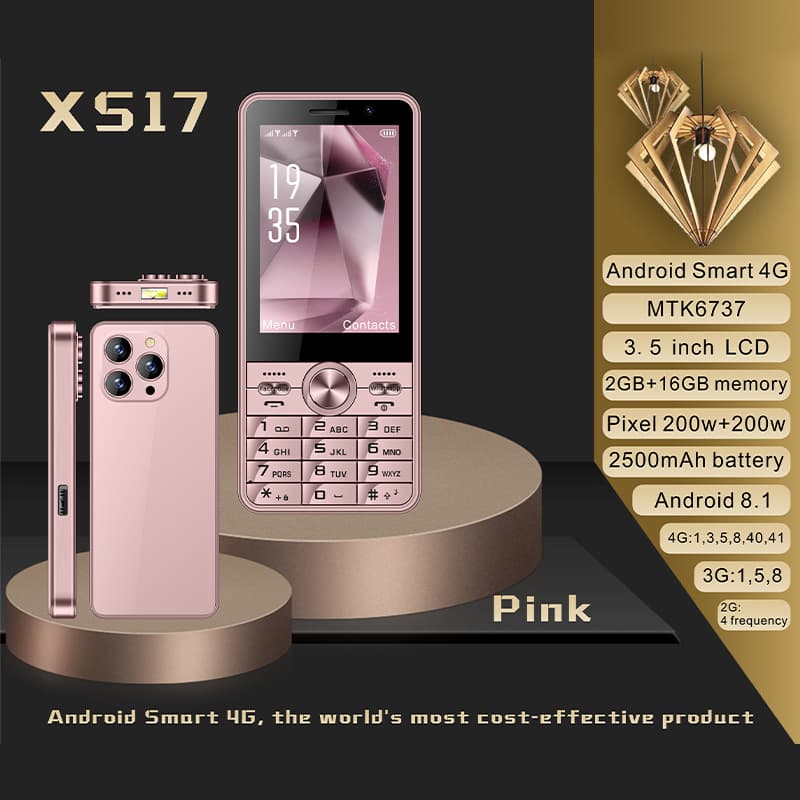 Cross-border Android Smartphone S17 4G Full Network Touchscreen 3.5-inch WiFi Pre-installed WhatsApp Keypad Phone