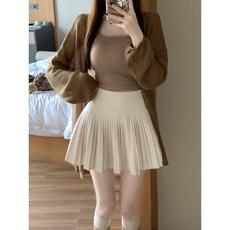 Pure Desire Sexy White Woolen Mini Skirt Women's Autumn Winter High Waist Slim A-Line Skirts Anti-Light Checkered Short Skirt