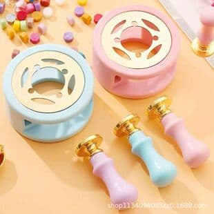 Factory Wholesale Wax Seal Kit with Stove, Stamp, Handle, Spoon, Melting Pot, Wax Beads, and Tool Set