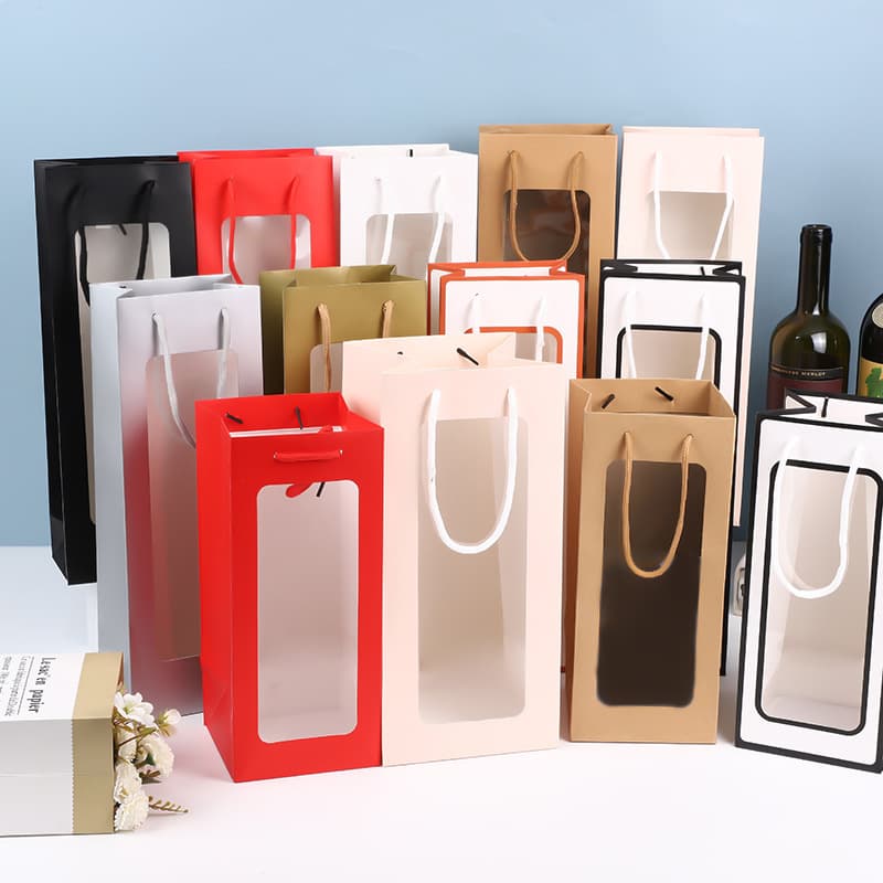 Valentine's Day cross-border grape red wine white wine handbag gift bag kraft paper winebag eternal flower bag wine bag