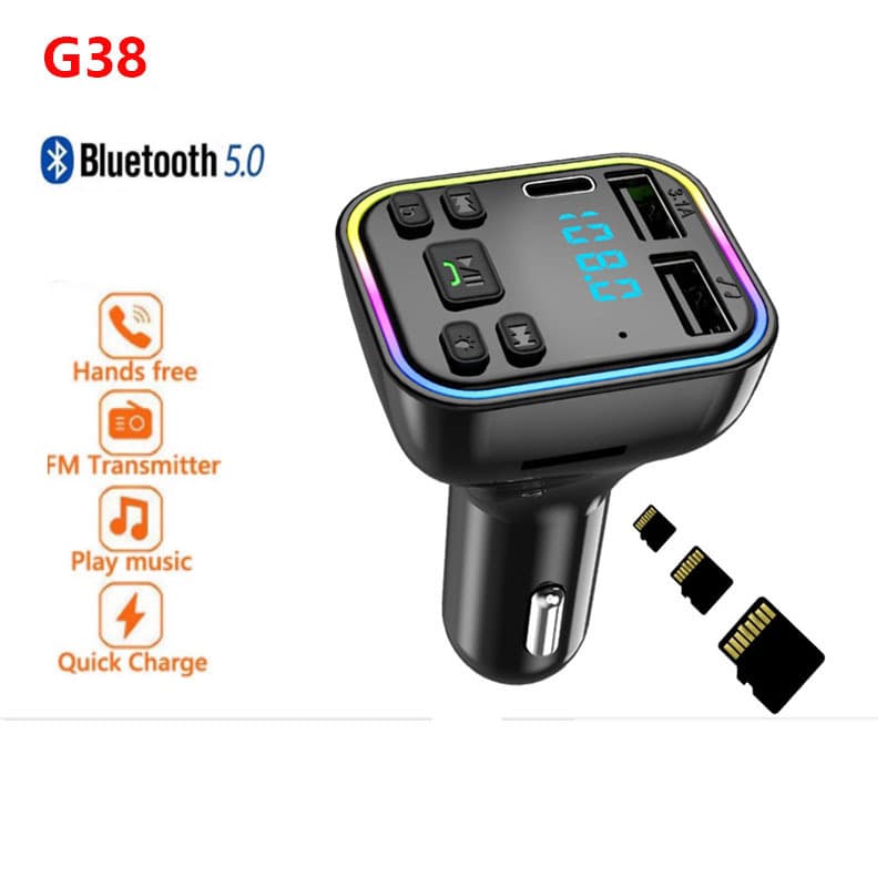 New G40 Car Bluetooth Hands-Free MP3 Player FM Transmitter TYPE-C Bluetooth Dual USB Car Charger