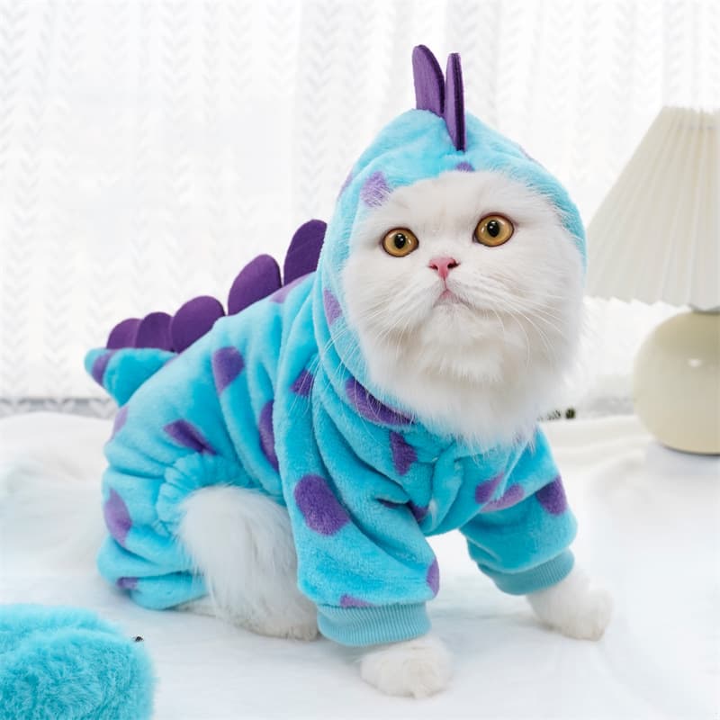 Thickened Four-Leg Pet Clothes for Teddy Dogs and Cats, Cute Fall Winter Plush Padded Dog Clothes, Small to Medium Size Dogs