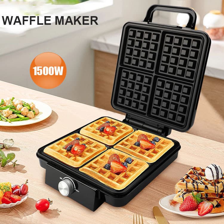 Home Waffle Maker 4-Slice Breakfast Machine Cross-Border Kitchen Sandwich Maker Panini Press Bread Toaster Electric Griddle