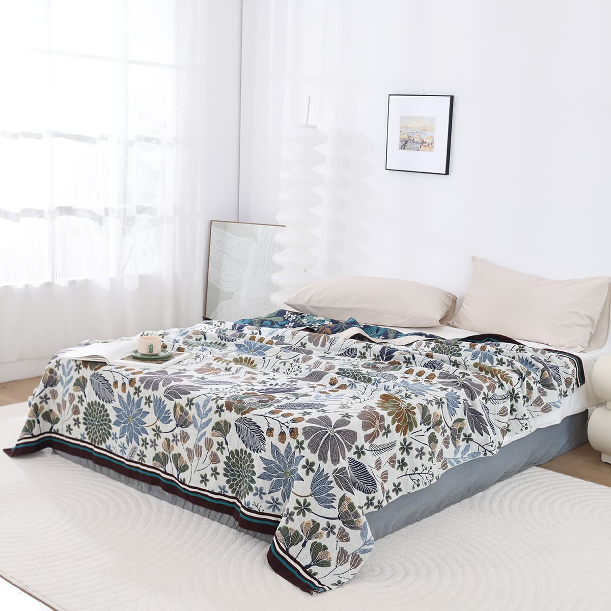 New high-end thickened pure cotton gauze towel blanket, nap double bed cover, multifunctional gauze blanket