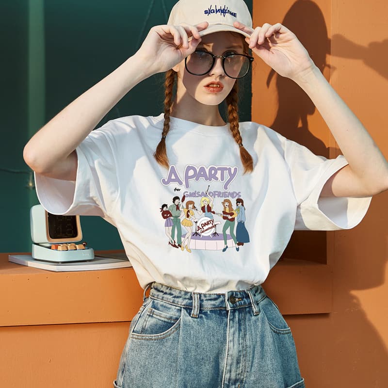 Oversize Women's Cotton Short Sleeve T-Shirt, Women's Loose Fit Summer 2025 New Half Sleeve, Plus Size Slim Fit for 180 kg