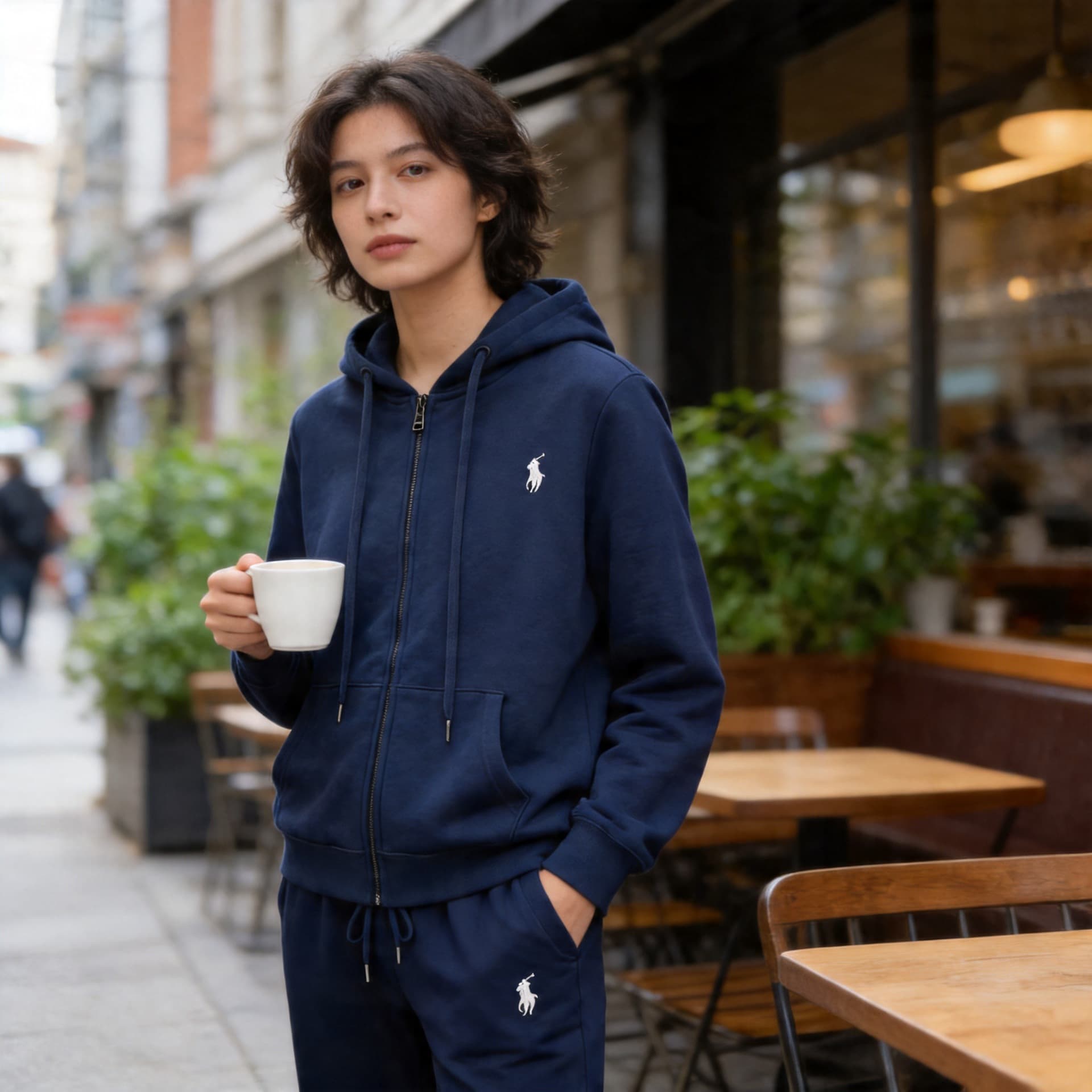 Men's Spring and Autumn Hooded Sweatshirt Set Cross-Border Embroidered Cardigan Jacket
