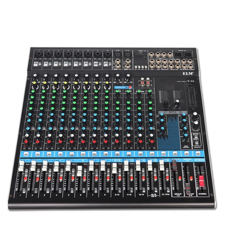 Professional 12-Channel 16-Channel Mixing Console USB Bluetooth Performance Analog Mixer