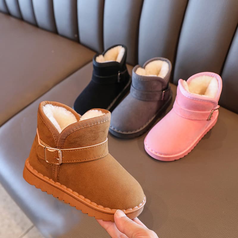 2026 Winter New Children's Shoes Baby Cotton Shoes Fleece-Lined Thickened Kids Snow Boots Warm Anti-Slip Boys and Girls Cotton Boots