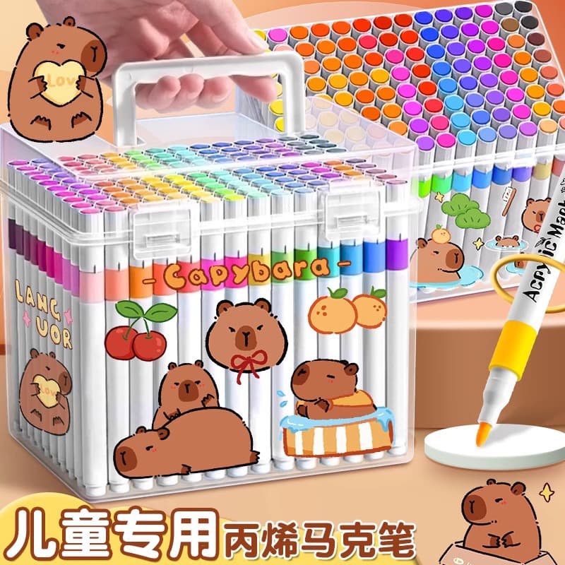 Acrylic Markers for Elementary Students, Washable Colorful Graffiti Pens, Non-Bleeding Watercolor Art Painting Pens