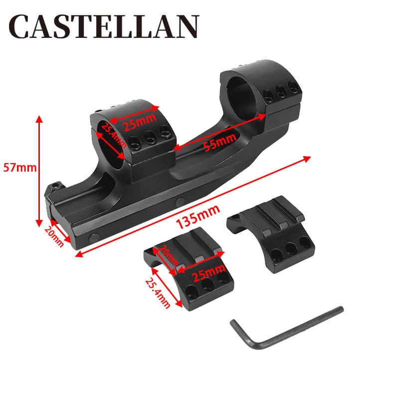 25.4mm scope tube clamp with single-sided rail new sight tube clamp one-piece bracket aluminum alloy sight tube clamp