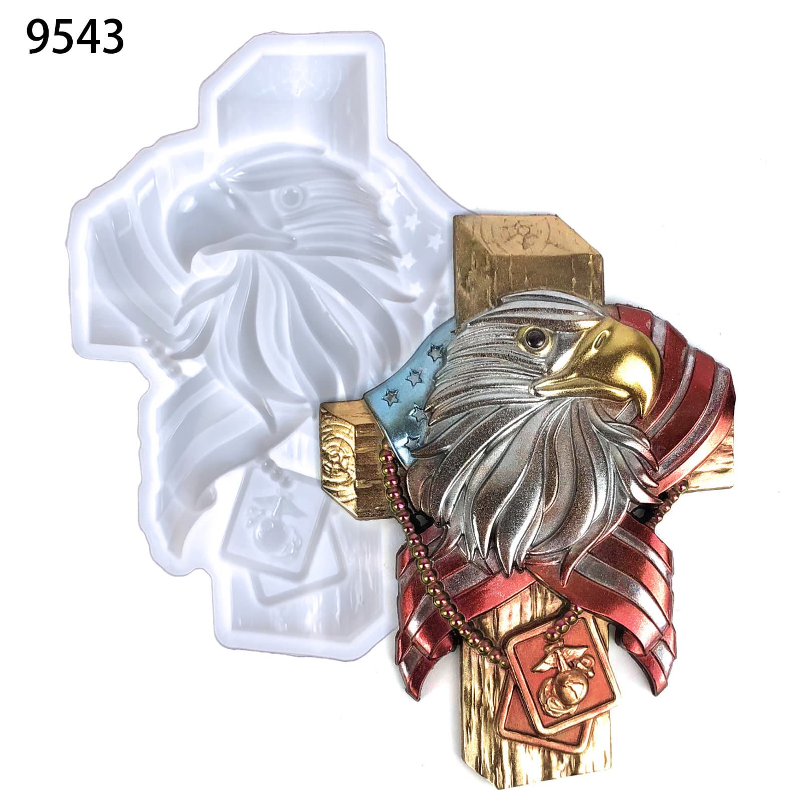 Eagle Cross Silicone Mold Living Room Wall Sticker Creative Ornament Semi-3D Flag Cross Epoxy Resin Mold
