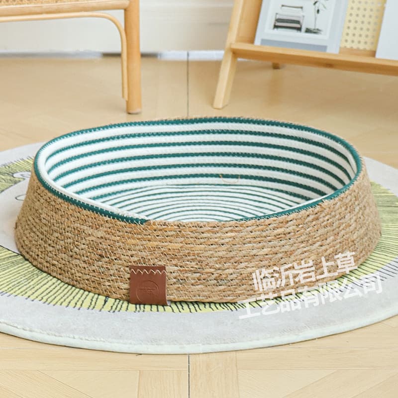 New Rattan Cat Bed, All-Season Pet Bed, Scratch-Resistant, Japanese-Style Cat House, Breathable and Comfortable Dog Bed