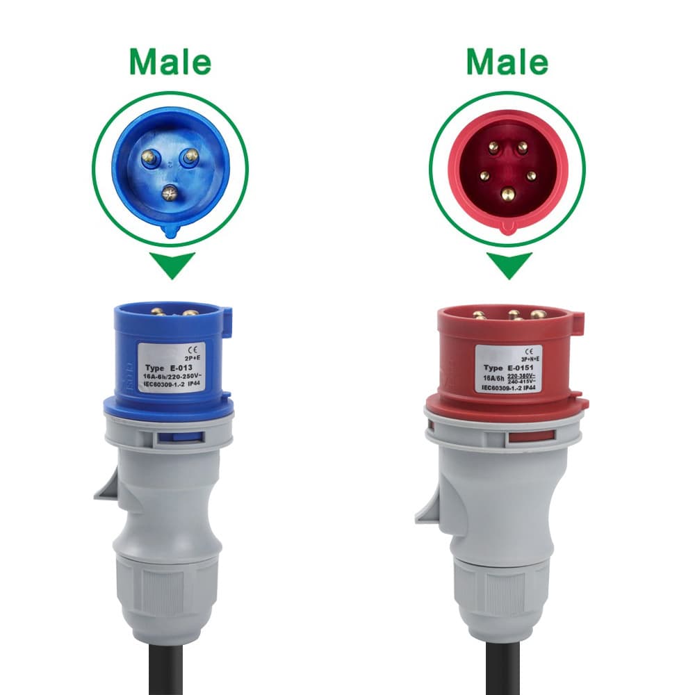 Supply Electric Vehicle EU/US/UK/Swiss/Italian Plug to CEE Female Adapter Charging Pile IP54 Protection
