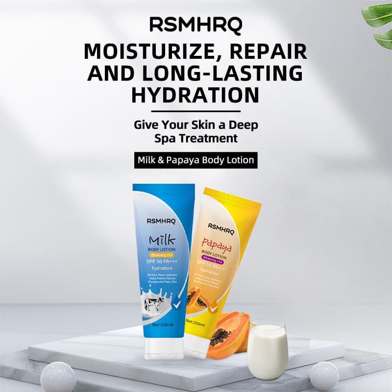 Cross-border Milk Body Lotion Moisturizing Hydrating Whitening Sunscreen Papaya Body Lotion SPF50 Moisturizing Lotion In Stock