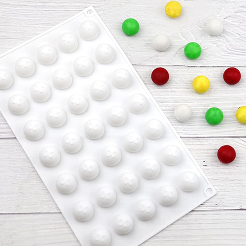 Xingka 35-Cavity Small Round Silicone Chocolate Mold DIY Baking Silicone Jelly Mold Pastry Filling Mold
