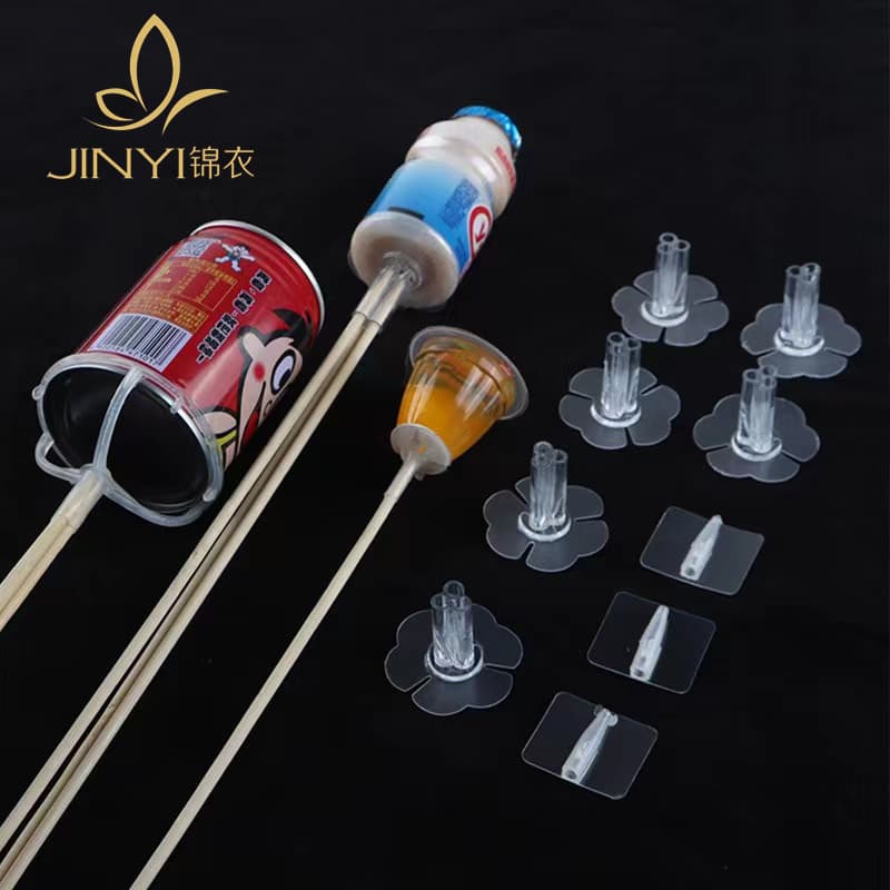 Floral Fixing Adhesive Base with Bamboo Stick Hole, Children's Day Toy, Cigarette Snack Bouquet Material Kit, Flower Accessories