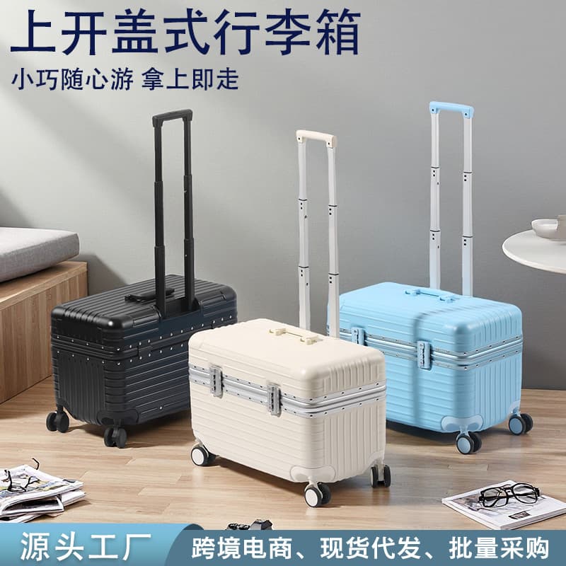 Photography Rolling Case with Top Flip-Open Tool Compartment, Men's Sturdy Durable Aluminum Frame Multi-Purpose 20-Inch Travel Carry-On Luggage