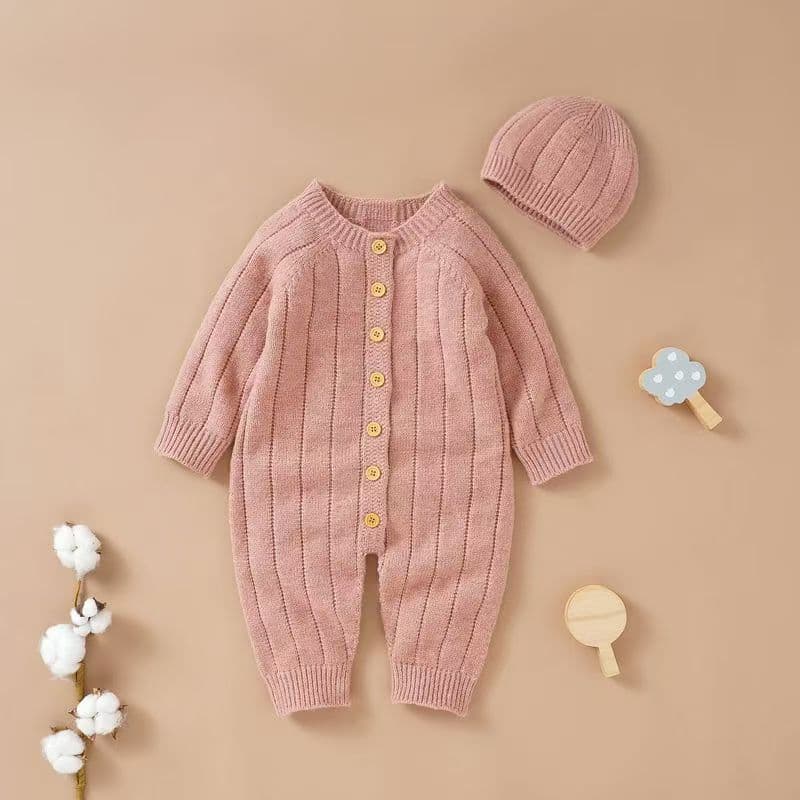 Baby Romper Suit Spring/Autumn Newborn Pajamas Crawling Suit Knitted Boys Girls Warm Clothing Fall/Winter 021