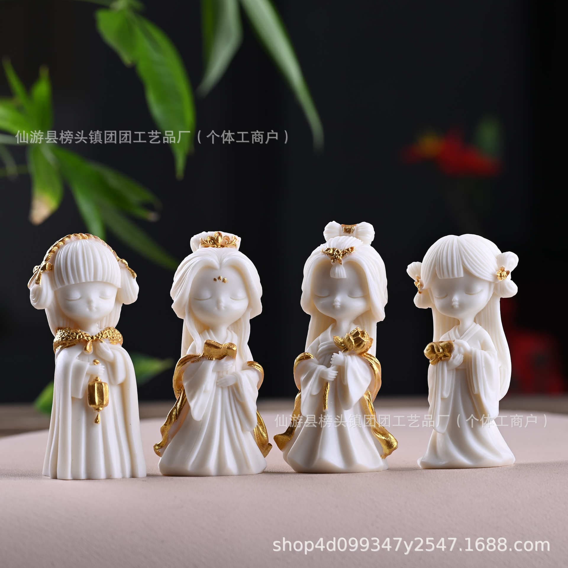 Ivory Nut Figurine Set - Four Beauties Ancient Style Girls, Journey to the West Tea Pets, Creative Home Decoration Crafts Wholesale