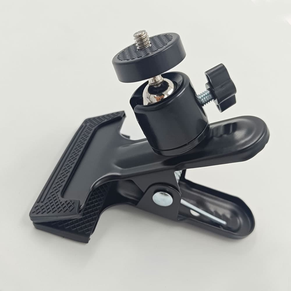 Universal Metal Ball Head with Strong Clamp for Desktop Microphone/Phone/PVC Board/Photography Tent Fabric Clamp