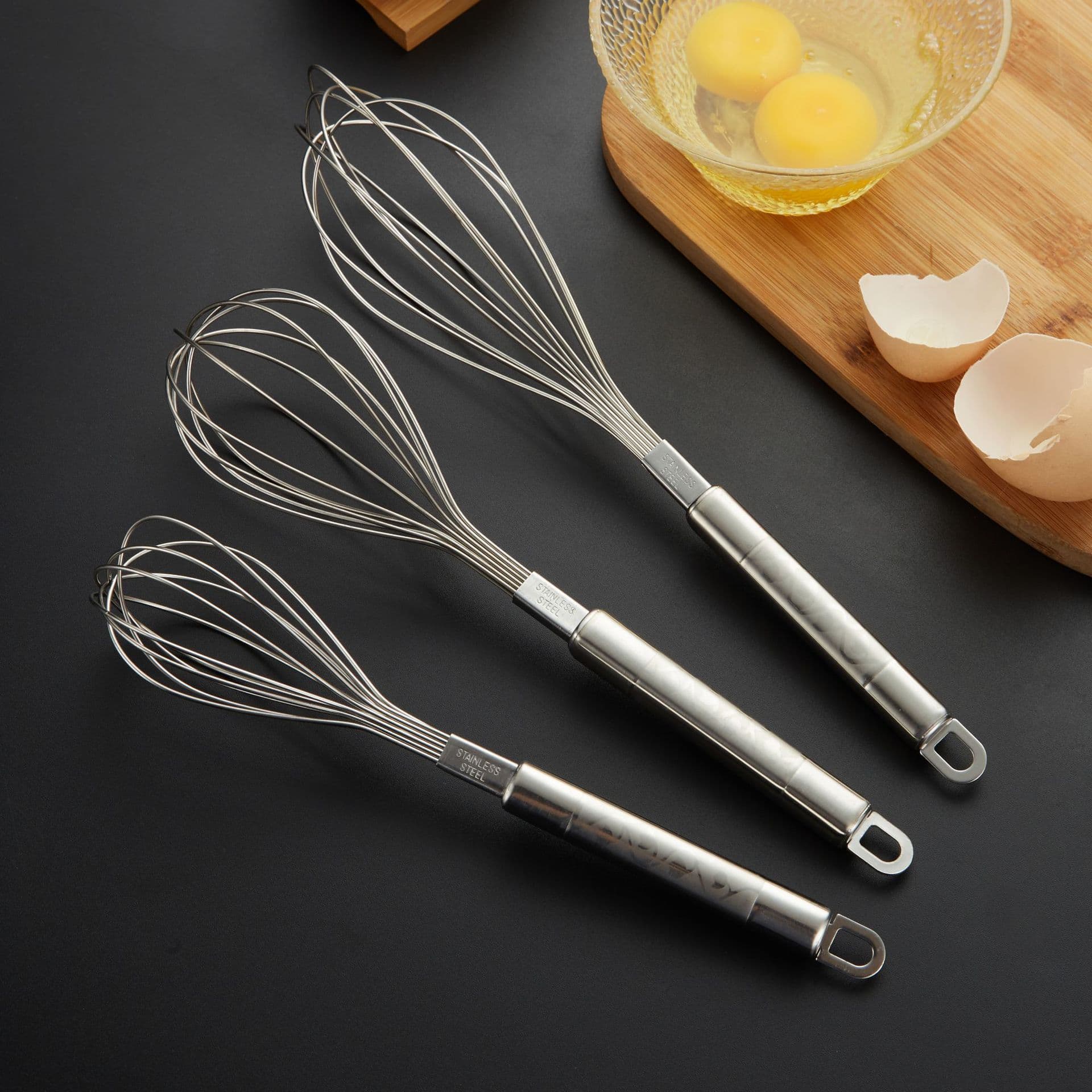 Daoqi Stainless Steel Egg Beater Kitchen Egg Flour Manual Mixer Household Baking Tool Cream Whisk
