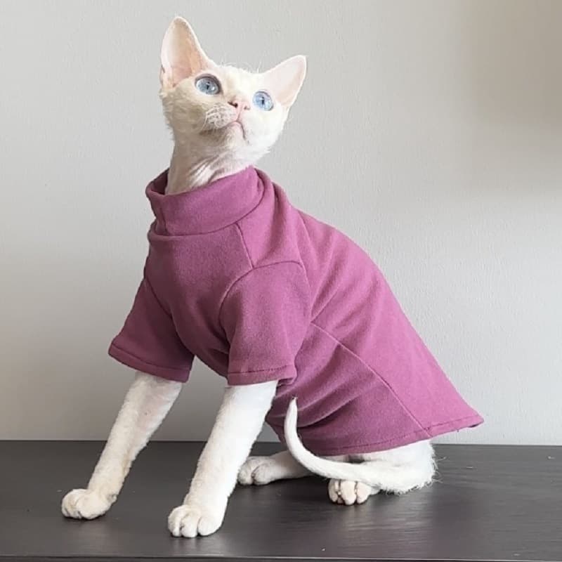 Warm Winter Sweatshirt for Hairless Cats Autumn/Winter Season Thermal Underwear Curly Hair Fall/Winter Clothing