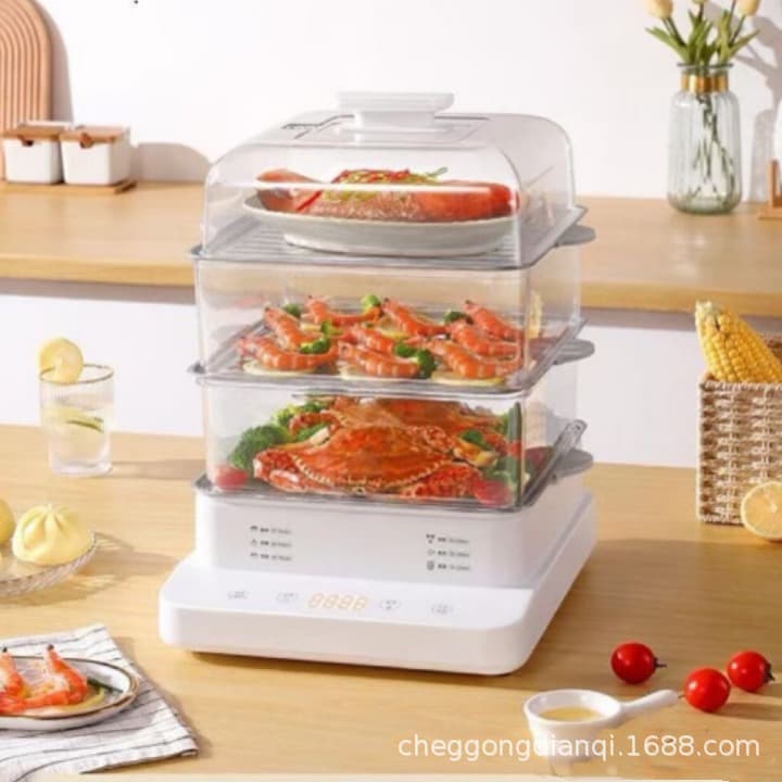 Amazon Cross-border Electric Steamer, 110V US Standard and 220V EU Standard Steam Pot, Fully Automatic Electric Steam Box