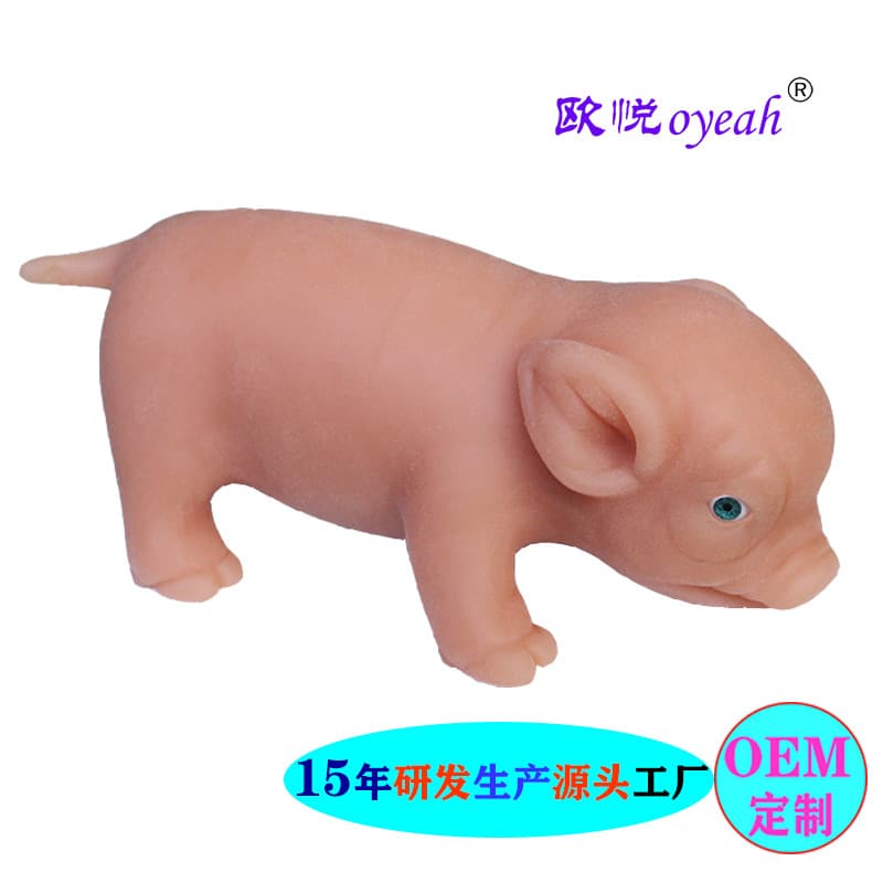 Animal simulation model, realistic soft solid rubber reborn piglet, mini pig reborn animal baby pig.