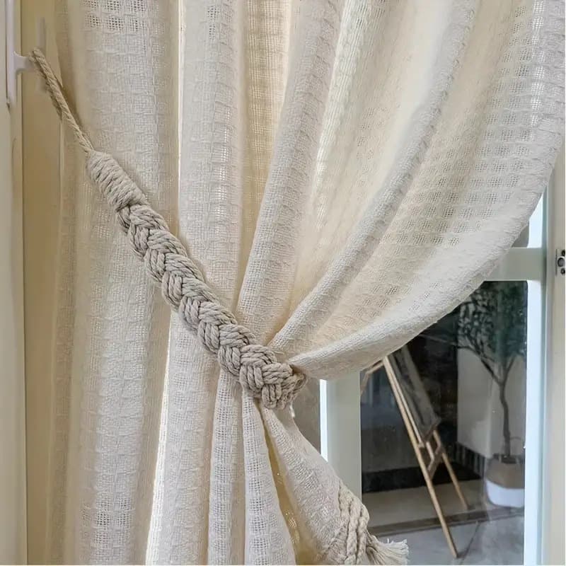 Cross-border best-selling minimalist Nordic-style linen rope curtain ties wholesale, handmade curtain binding rope and ties.