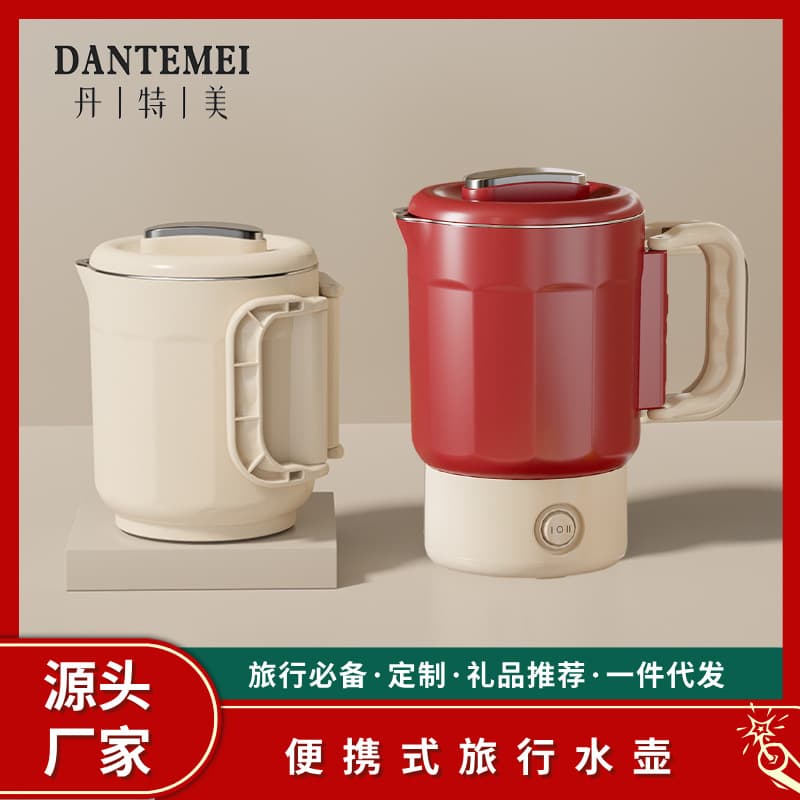 Customized 304 stainless steel portable electric kettle for travel, hotels, and home use; large capacity; cross-border e-commerce.